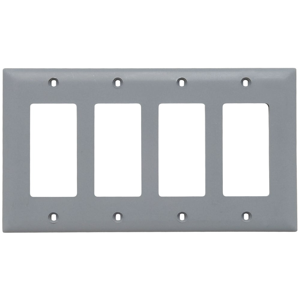 Trademaster Plate 4gang 4 Decorator Gray