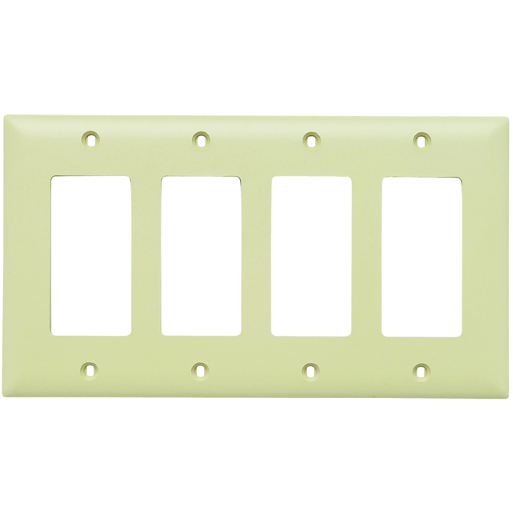 Trademaster Plate 4gang 4 Decorator Ivory