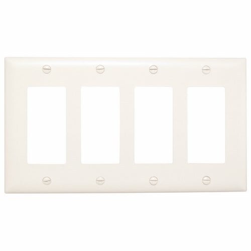 Trademaster Plate 4gang 4 Decorator White
