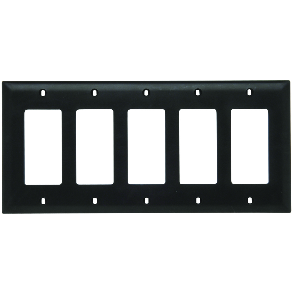 Trademaster Plate 5gang 5 Decorator Brown