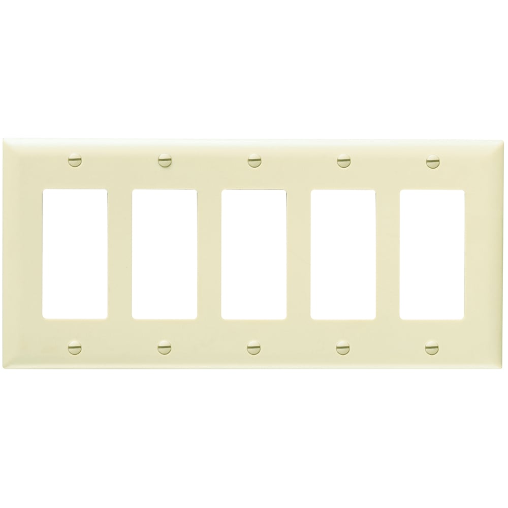 Trademaster Plate 5gang 5 Decorator Ivory