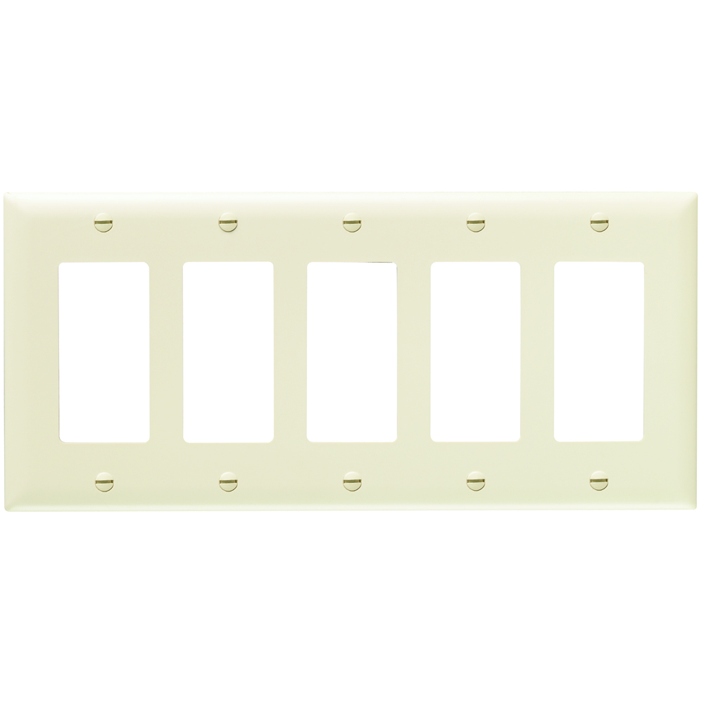 Trademaster Plate 5gang 5 Decorator Light Almond