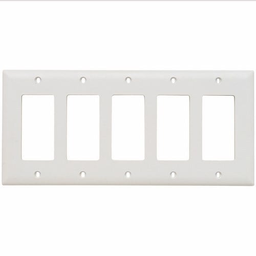 Trademaster Plate 5gang 5 Decorator White