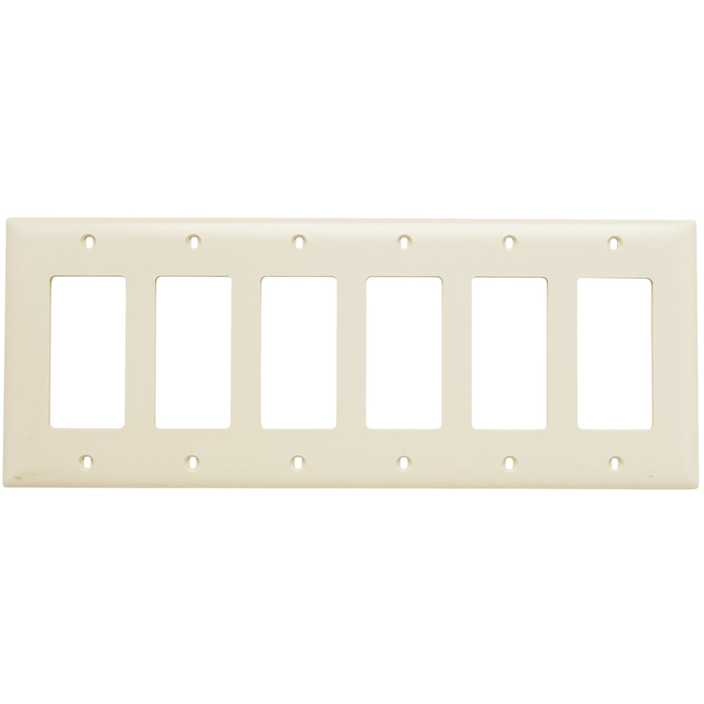 Trademaster Plate 6gang 6 Decorator Light Almond