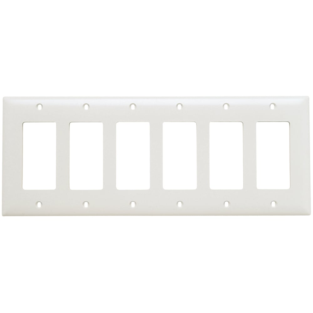 Trademaster Plate 6gang 6 Decorator White