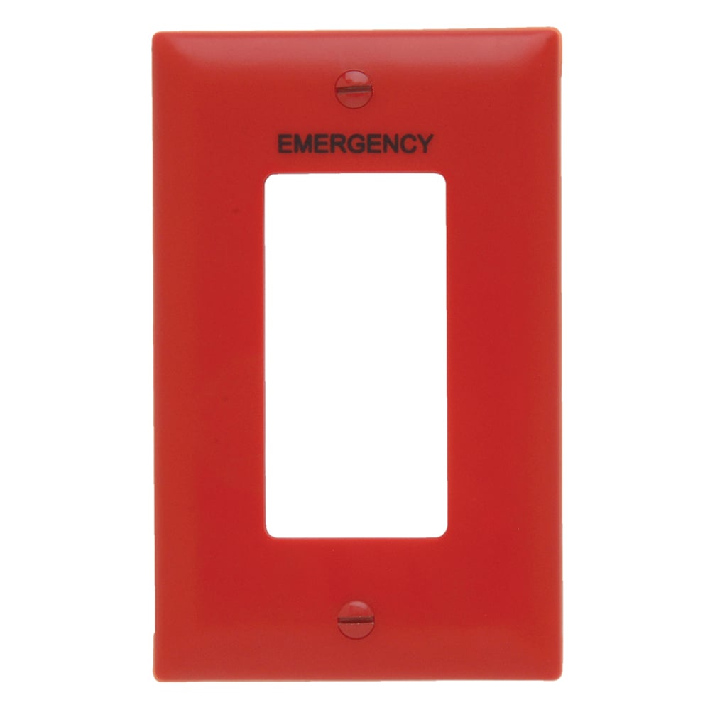 Single gang decorator. Red with Black fill. Nylon Trademaster.