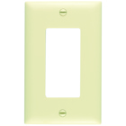 Trademaster Decorator Wall Plate, single gang, is molded of rugged, practically indestructible self-extinguishing nylon. It is preferred for hospital, industrial, institutional, and other high-abuse applications. Available in Ivory, White, Brown, Gray, Black, Blue, Orange, Red, and Light Almond.