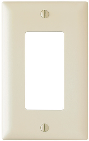 TradeMaster decorator wall plates are molded of rugged, practically indestructible self-extinguishing nylon. These wall plates provide a pleasing aesthetic with their contour design. Their rugged construction is virtually unbreakable and stands up to the most demanding of environments. (single gang, ivory)