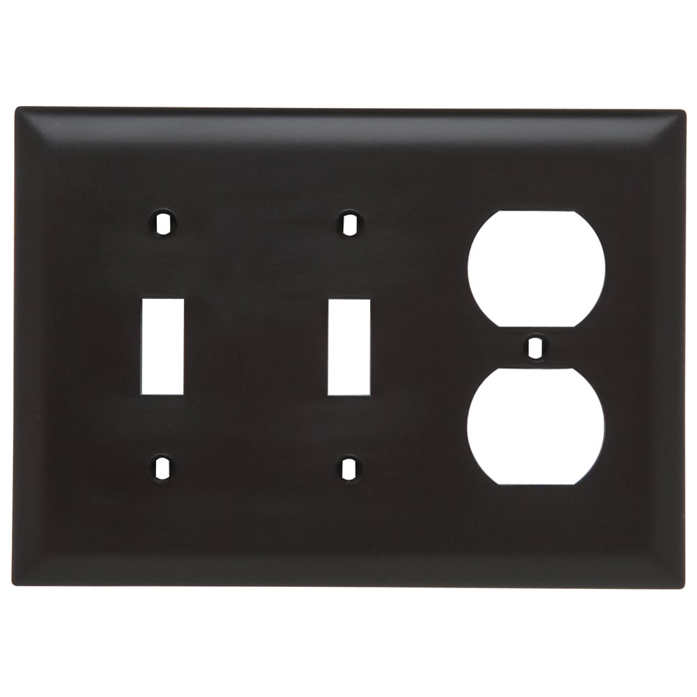 Trademaster Plate 3gang 2toggle 1duplex Brown