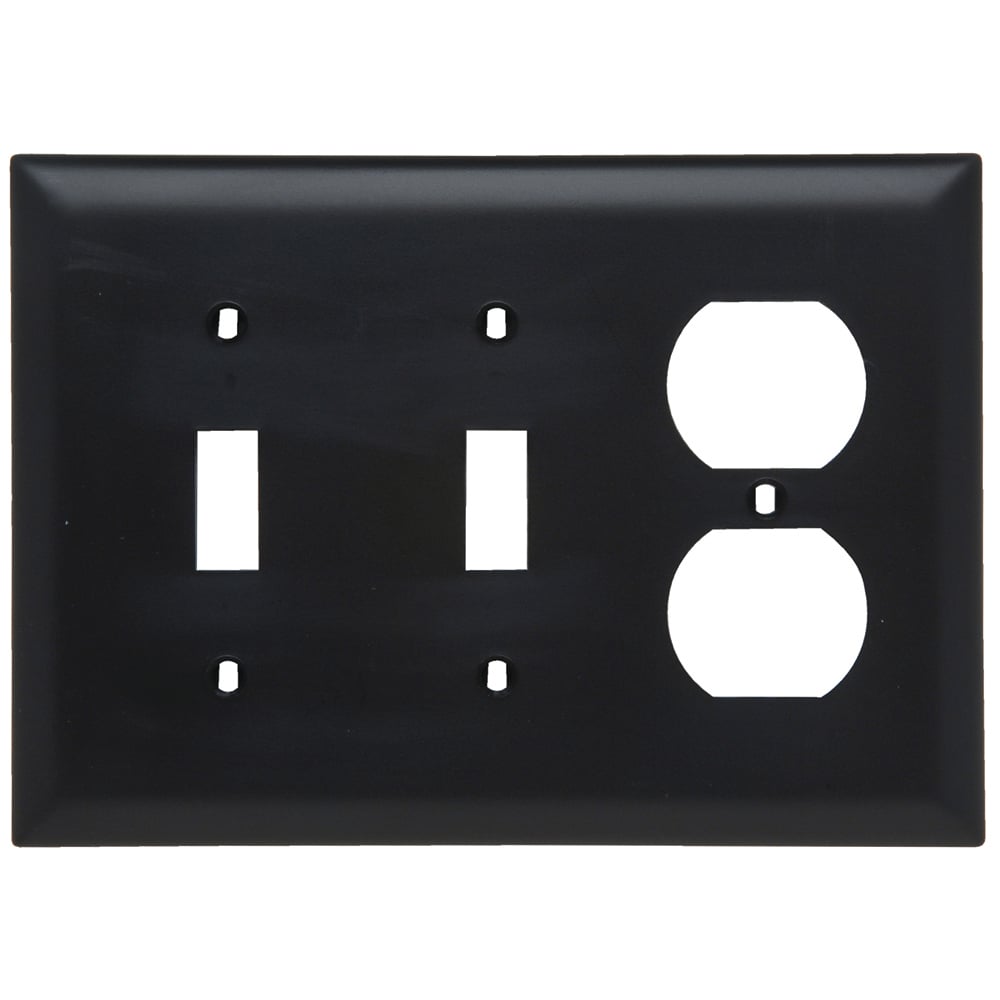 Trademaster Plate 3gang 2toggle 1duplex Black