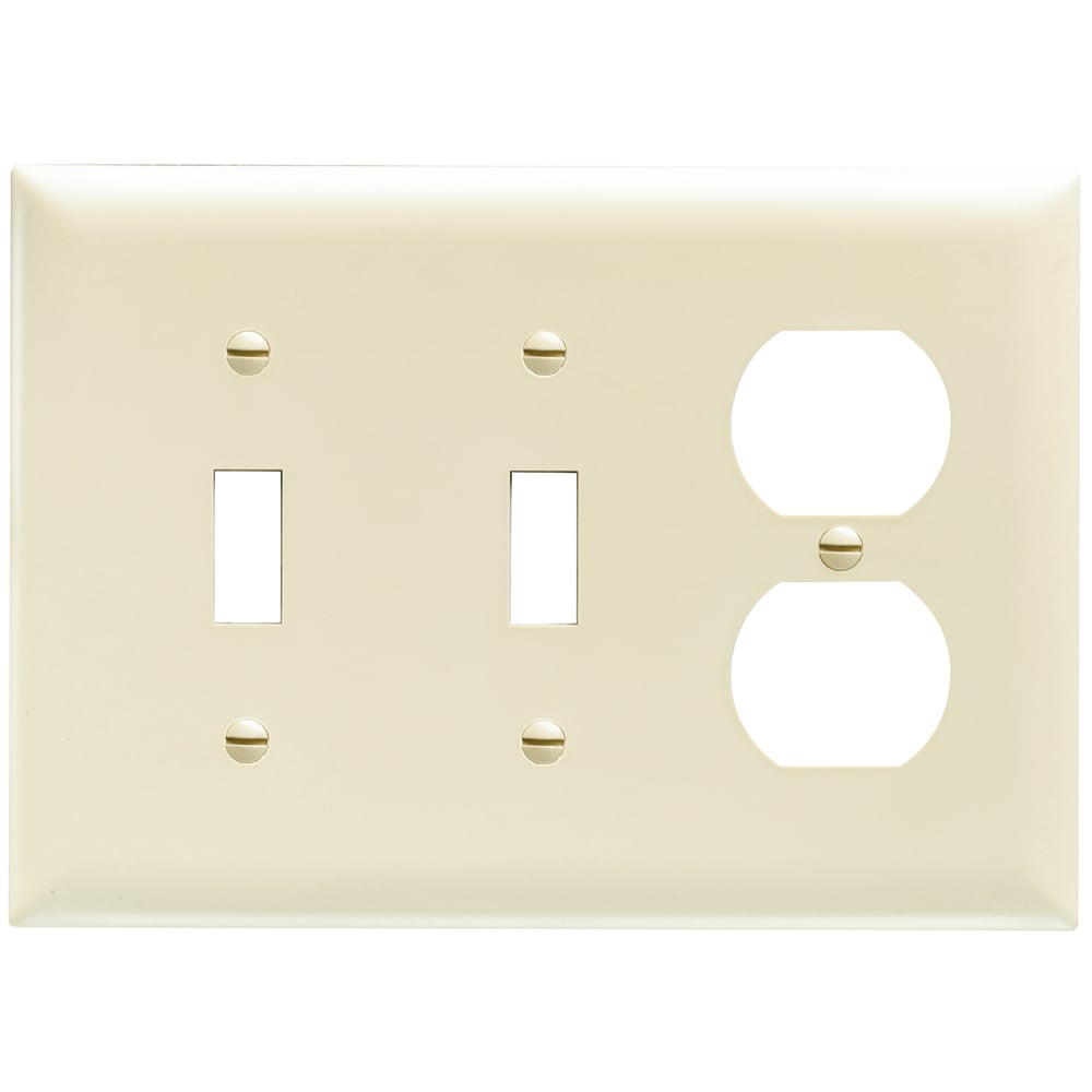 Trademaster Plate 3gang 2toggle 1duplex Ivory