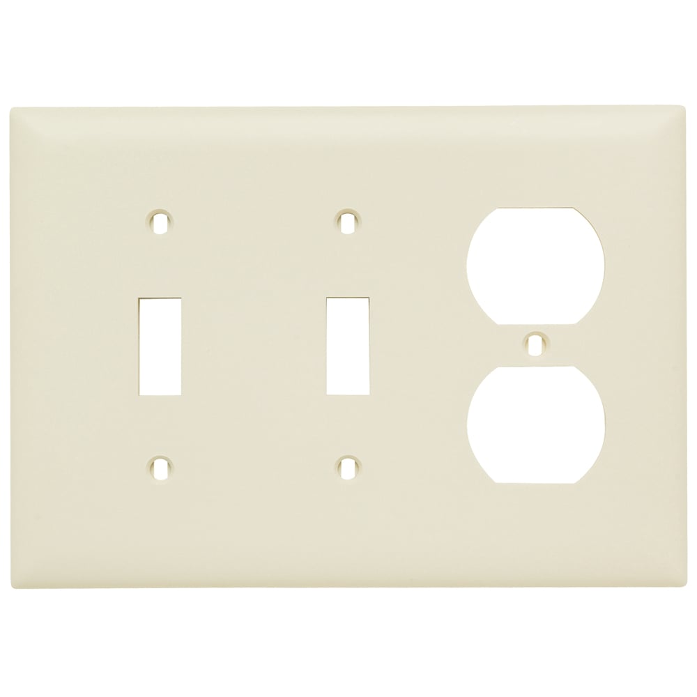 Trademaster Plate 3gang 2toggle 1duplex Light Almond