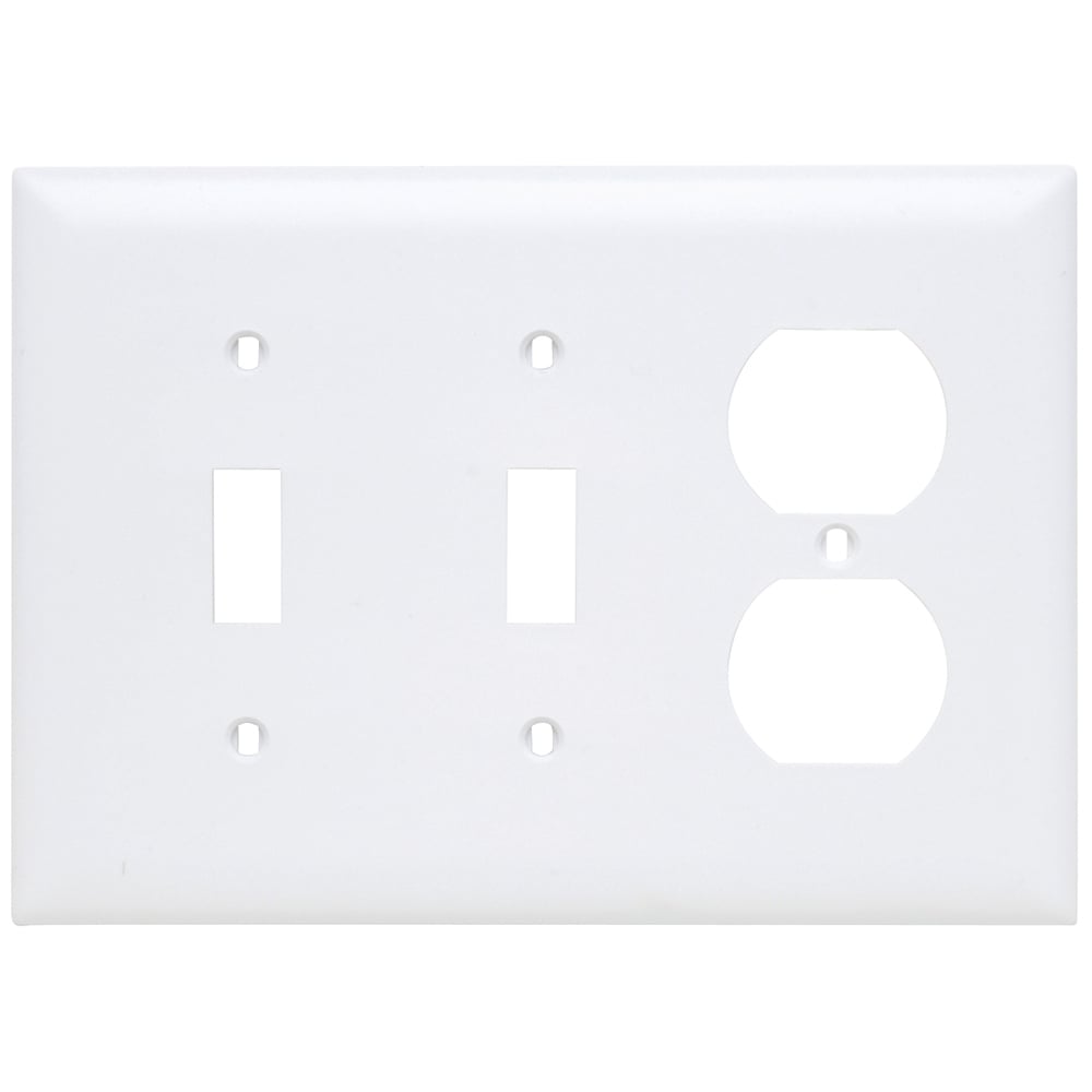 Trademaster Plate 3gang 2toggle 1duplex White
