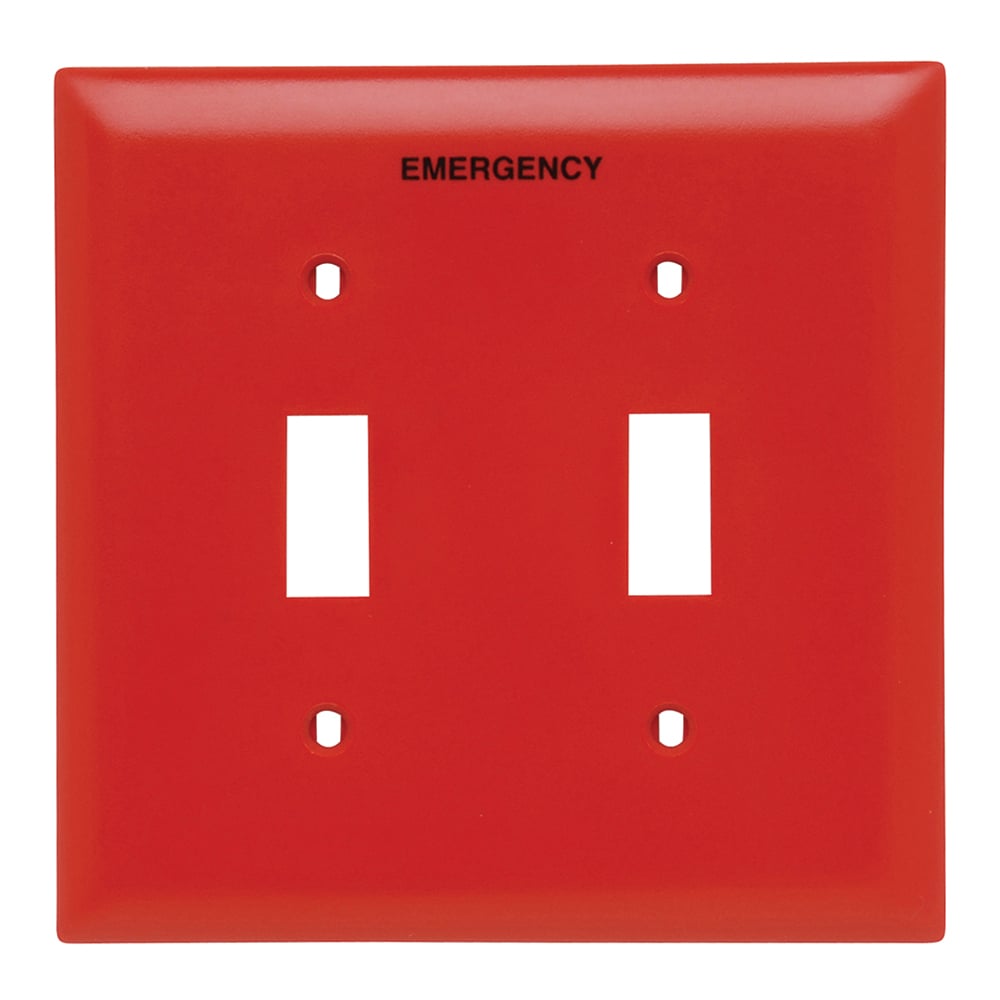 Double gang toggle. Red with Black fill. Nylon Trademaster.