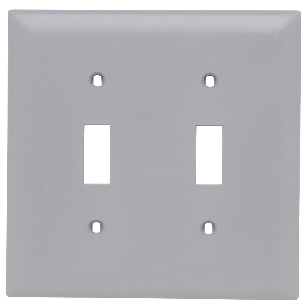 Trademaster Wall Plate 2gang 2toggle Gray