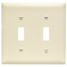 Trademaster Wall Plate, two gang and toggle plate, is molded of rugged, practically indestructible self-extinguishing nylon. It is preferred for hospital, industrial, institutional, and other high-abuse applications.Available in Ivory, White, Brown, Gray, Black, Blue, Orange, Red, and Light Almond.