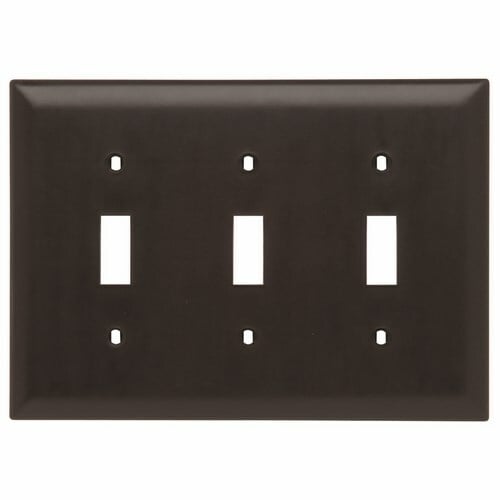 Trademaster Plate 3gang 3toggle Brown