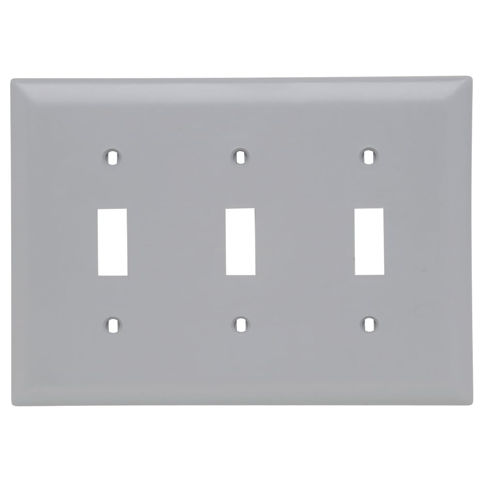 Trademaster Plate 3gang 3toggle Gray