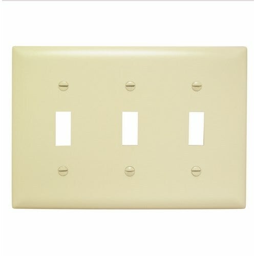 Trademaster Plate 3gang 3toggle Ivory