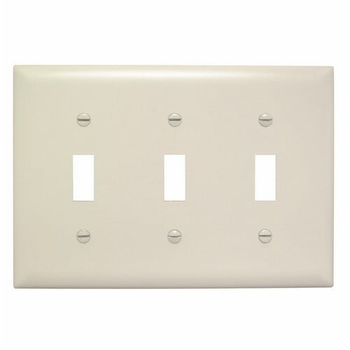 Trademaster Plate 3gang 3toggle Light Almond
