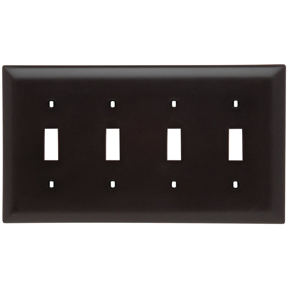 Trademaster Plate 4gang 4toggle Brown