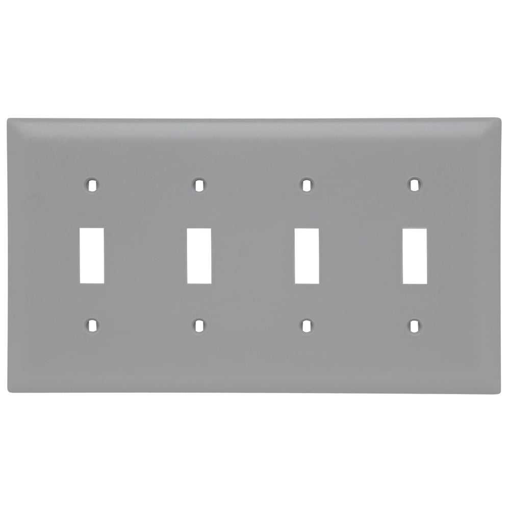 Trademaster Plate 4gang 4toggle Gray