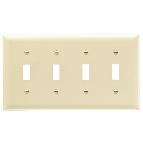 Trademaster Plate 4gang 4toggle Ivory