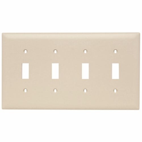 Trademaster Plate 4gang 4toggle Light Almond