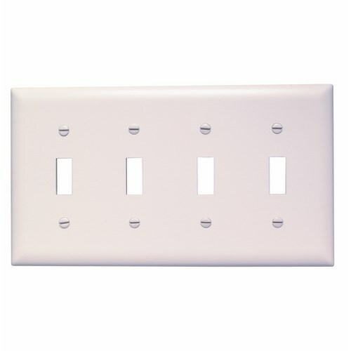 Trademaster Plate 4gang 4toggle White