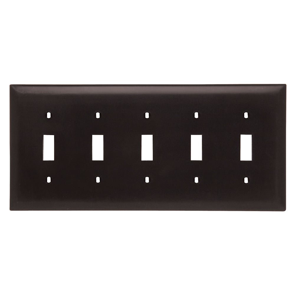 Trademaster Plate 5gang 5toggle Brown