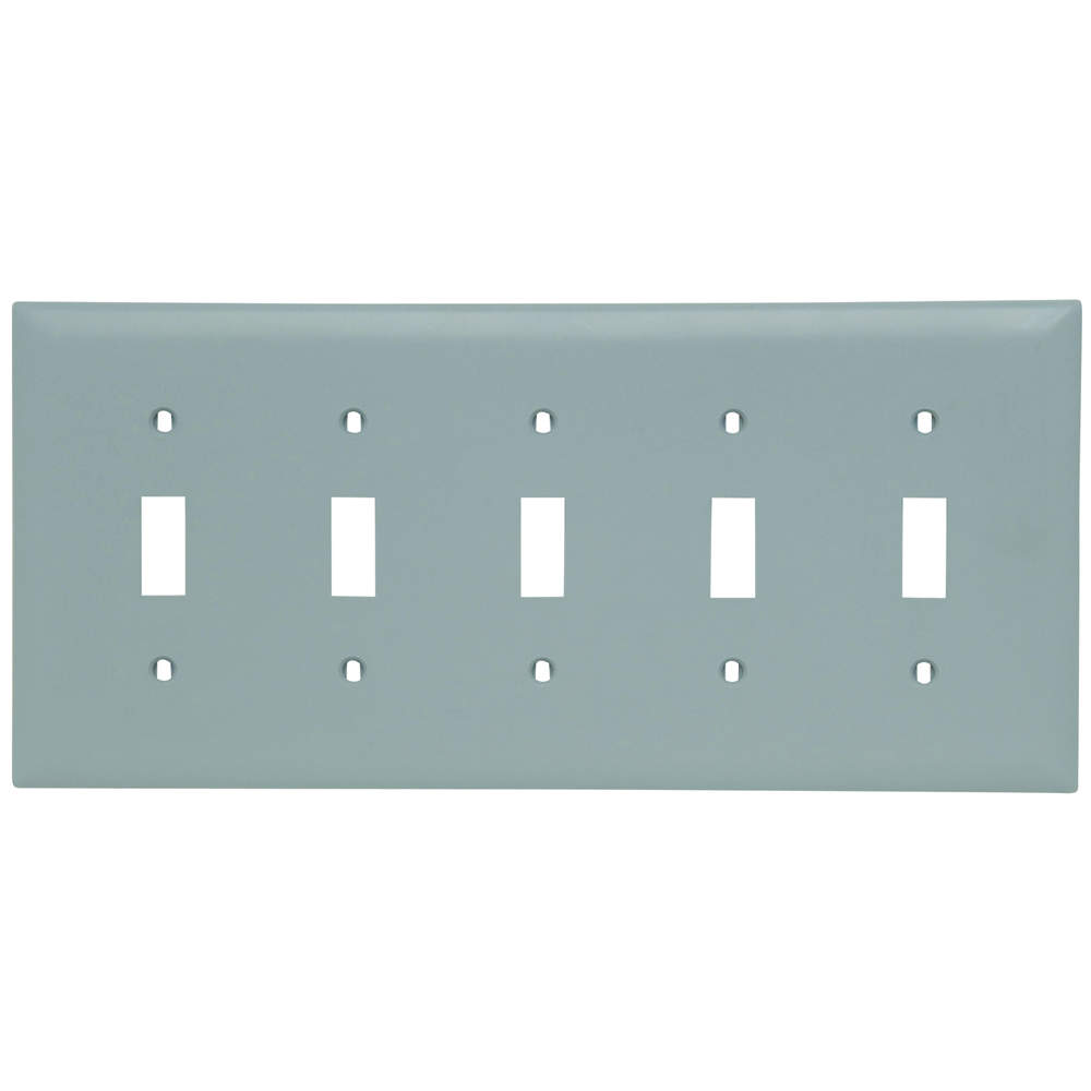 Trademaster Plate 5gang 5toggle Gray
