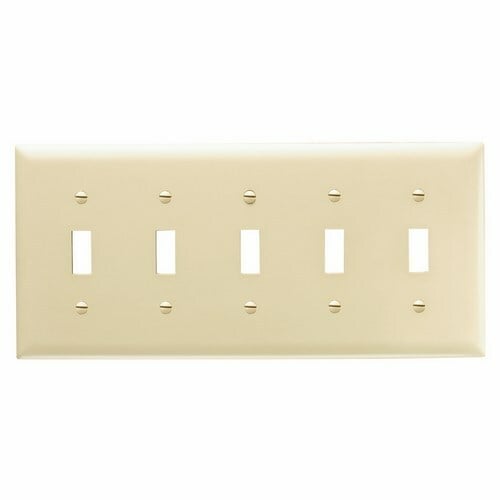 Trademaster Plate 5gang 5toggle Ivory