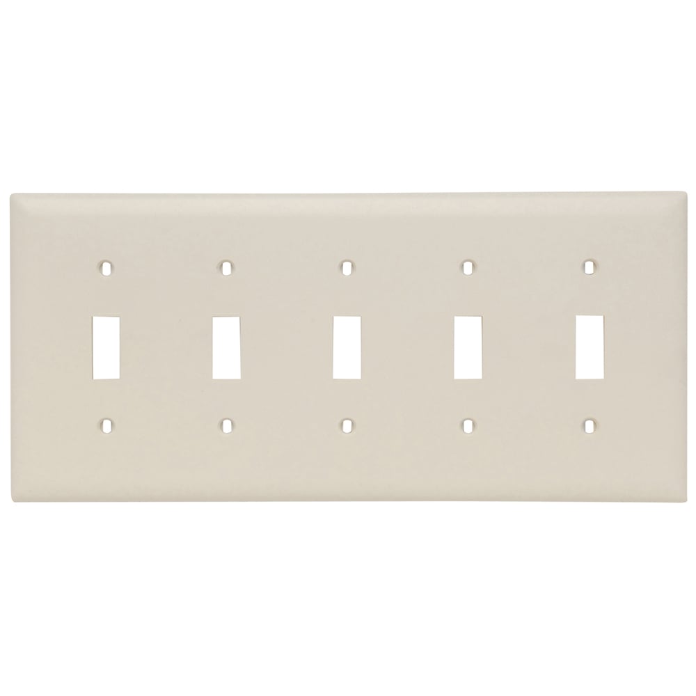 Trademaster Plate 5gang 5toggle Light Almond