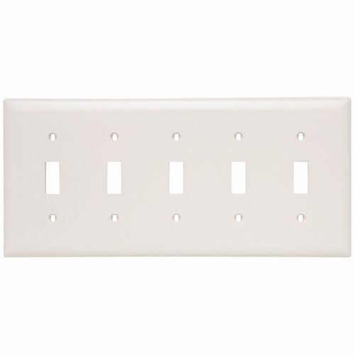 Trademaster Plate 5gang 5toggle White