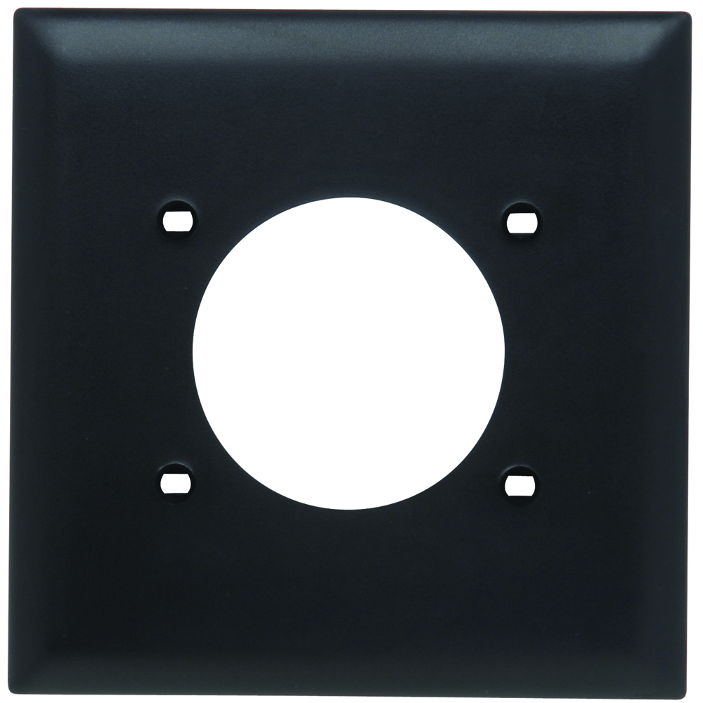Two Gang Power Outlet Receptacle Opening, 2.1563 hole for 2.125 diameter device - 4 mtg. holes,Black Nylon.