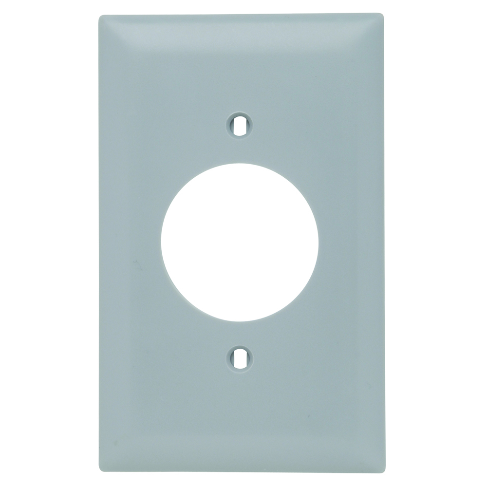 OneGang Power Outlet Receptacle Opening, 1.5938 hole for 1.5625 diameter device -2 mtg. holes,Gray Nylon.