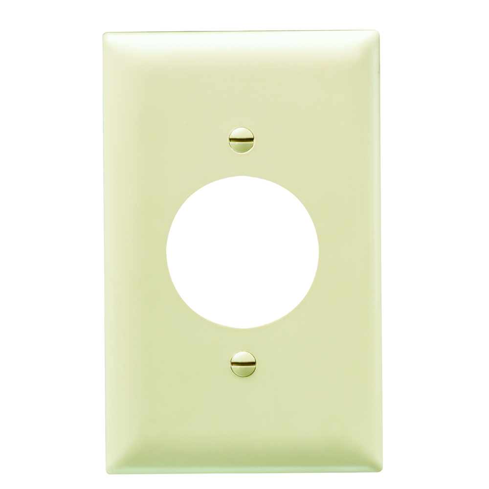 OneGang Power Outlet Receptacle Opening, 1.5938 hole for 1.5625 diameter device -2 mtg. holes, Ivory Nylon.