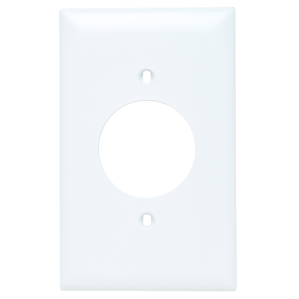 OneGang Power Outlet Receptacle Opening, 1.5938 hole for 1.5625 diameter device -2 mtg. holes,White Nylon.