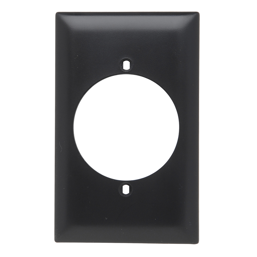 OneGang Power Outlet Receptacle Opening, 2.156" hole for 2.125" diameter device -2 mtg. holes,Black Nylon.