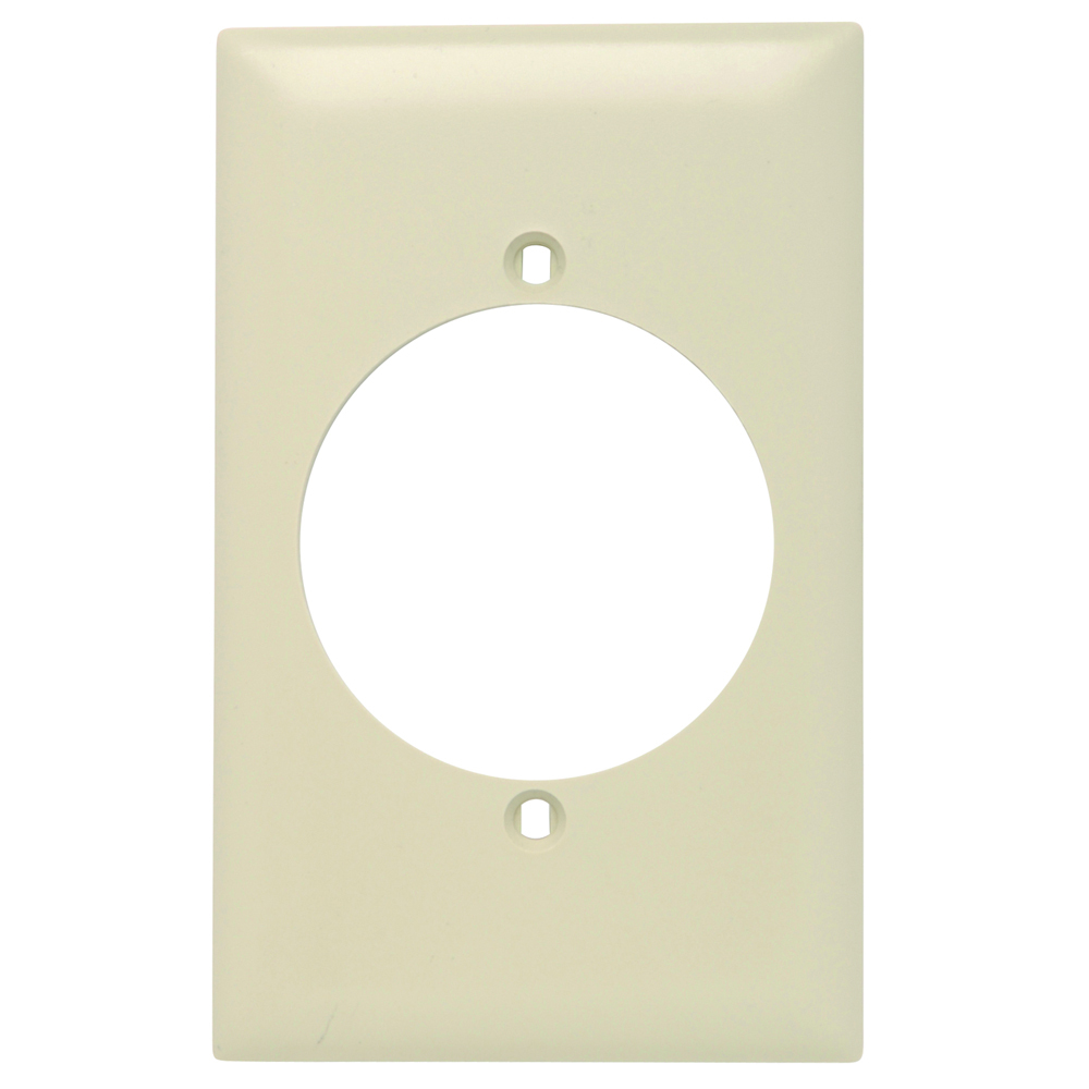 OneGang Power Outlet Receptacle Opening, 2.156 hole for 2.125 diameter device -2 mtg. holes,Ivory Nylon.