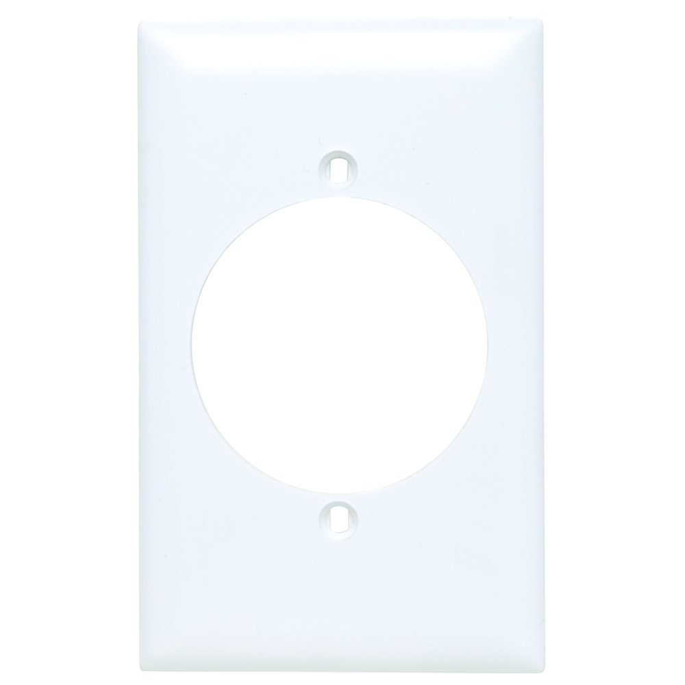 OneGang Power Outlet Receptacle Opening, 2.156 hole for 2.125 diameter device -2 mtg. holes,White Nylon.