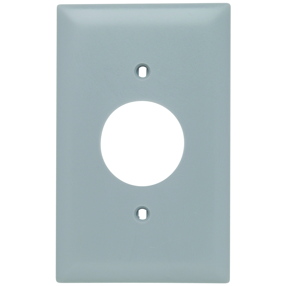 Trademaster Plate 1gang 1 Single Receptacle Gray