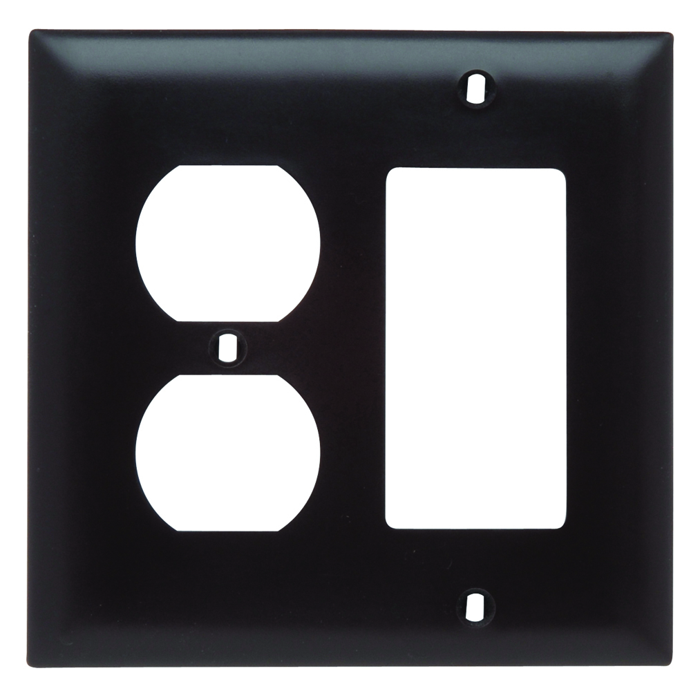 Trademaster Plate 2gang 1duplex 1 Decorator Brown