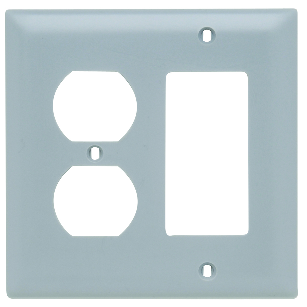 Trademaster Plate 2gang 1duplex 1 Decorator Gray