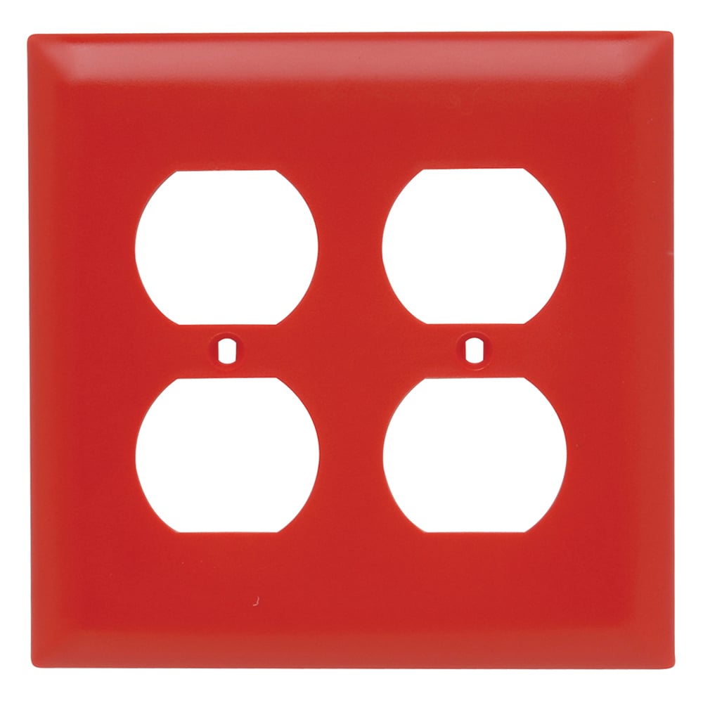 2-Gang TradeMaster 2 Duplex Outlet Openings Wall Plate, Red