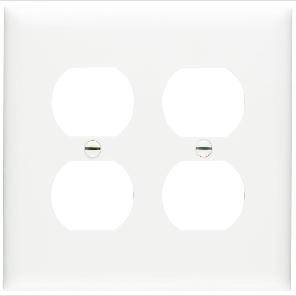 Trademaster Plate,double gang and duplex plate, is molded of rugged, practically indestructible self-extinguishing nylon. It is preferred for hospital, industrial, institutional, and other high-abuse applications. Available in Ivory, White, Brown, Gray, Black, Blue, Orange, Red, and Light Almond.