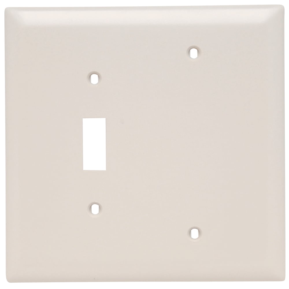Trademaster Wall Plate Jumbo 2gang 1toggle Light Almond