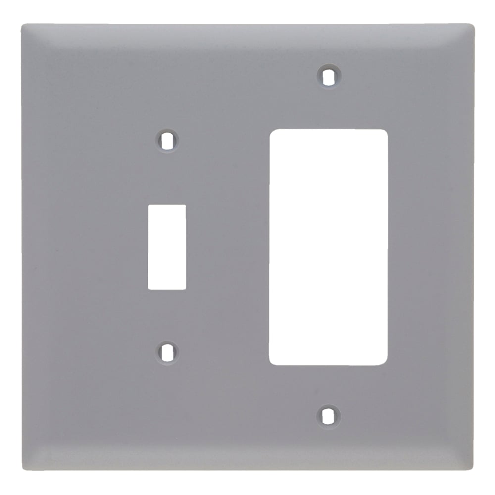 Trademaster Wall Plate, Jumbo 2gang, Gray