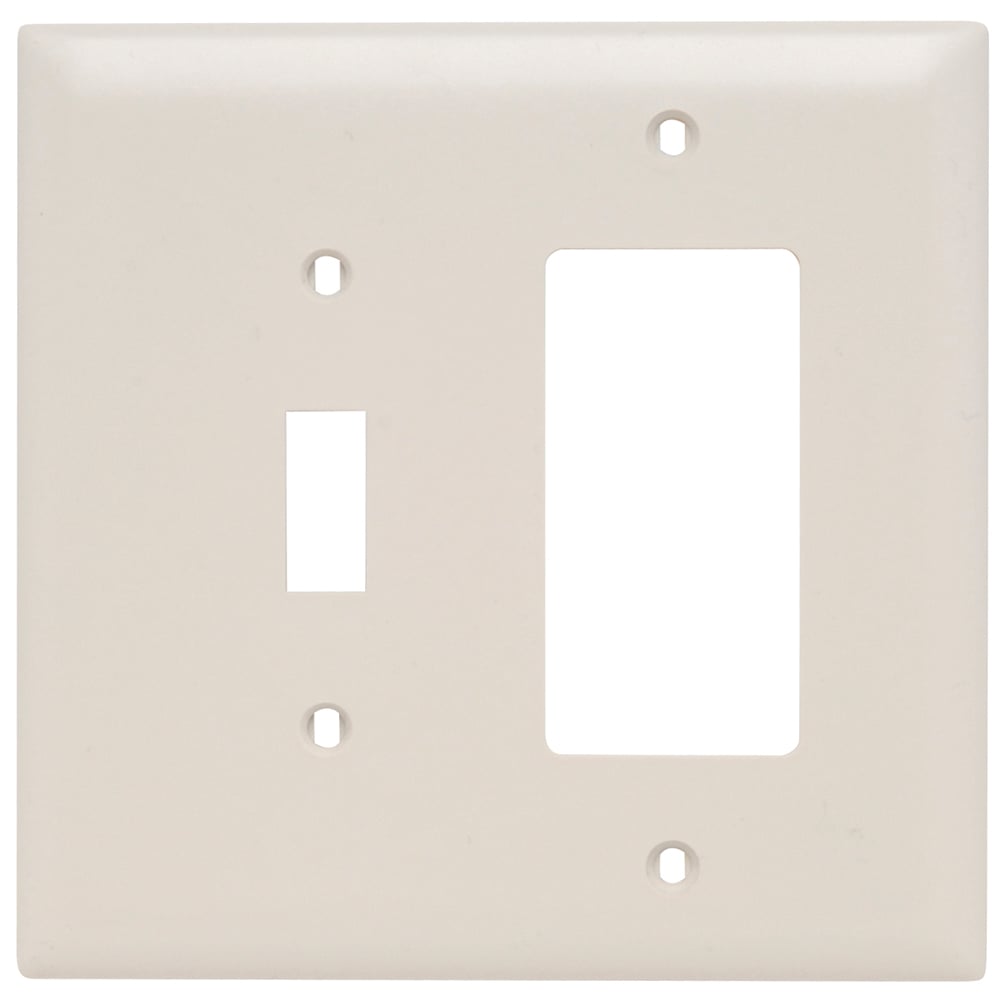 Trademaster Wall Plate Jumbo 2gang 1toggle 1decorator Light Almond