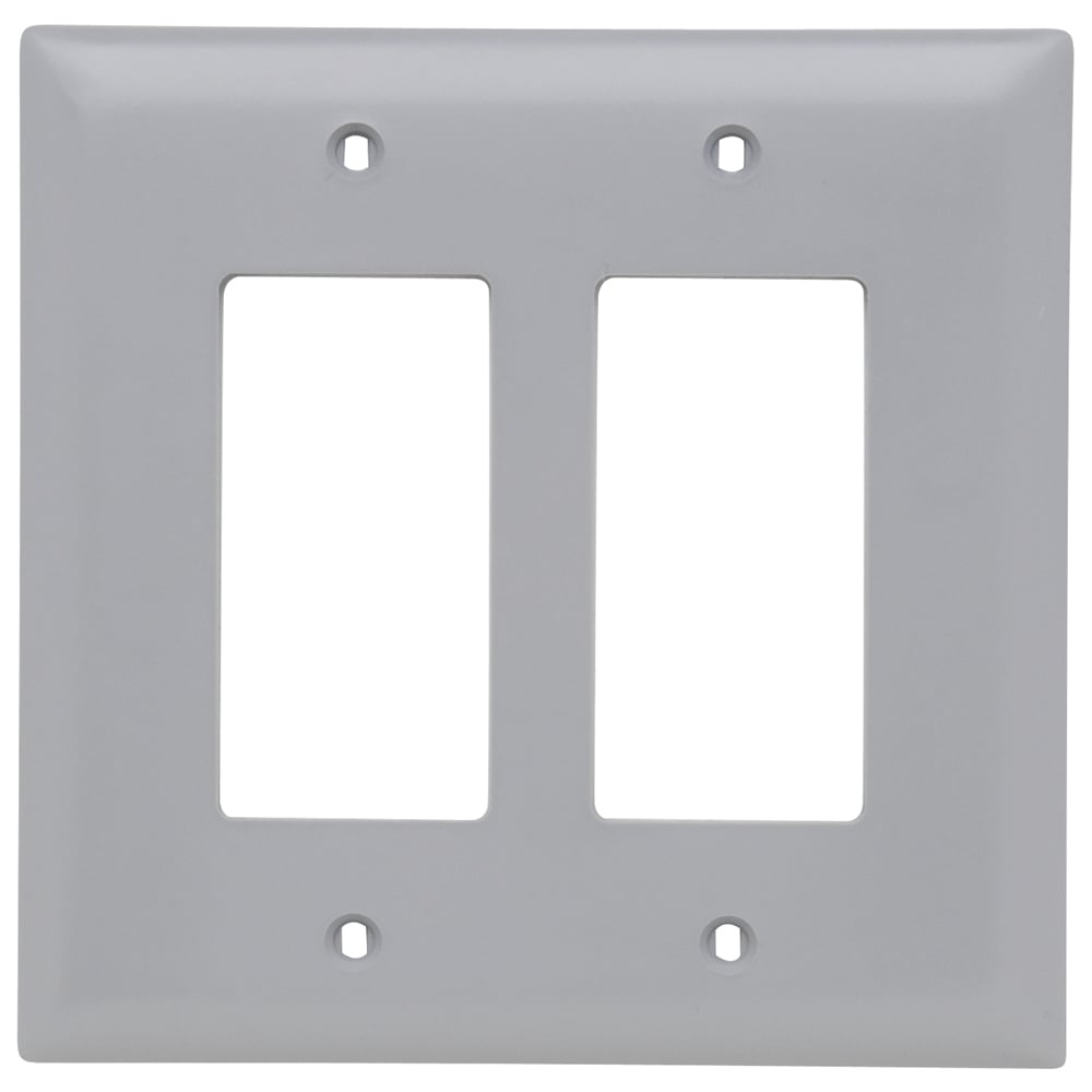 Trademaster Wall Plate Jumbo 2gang 2decorator Gray